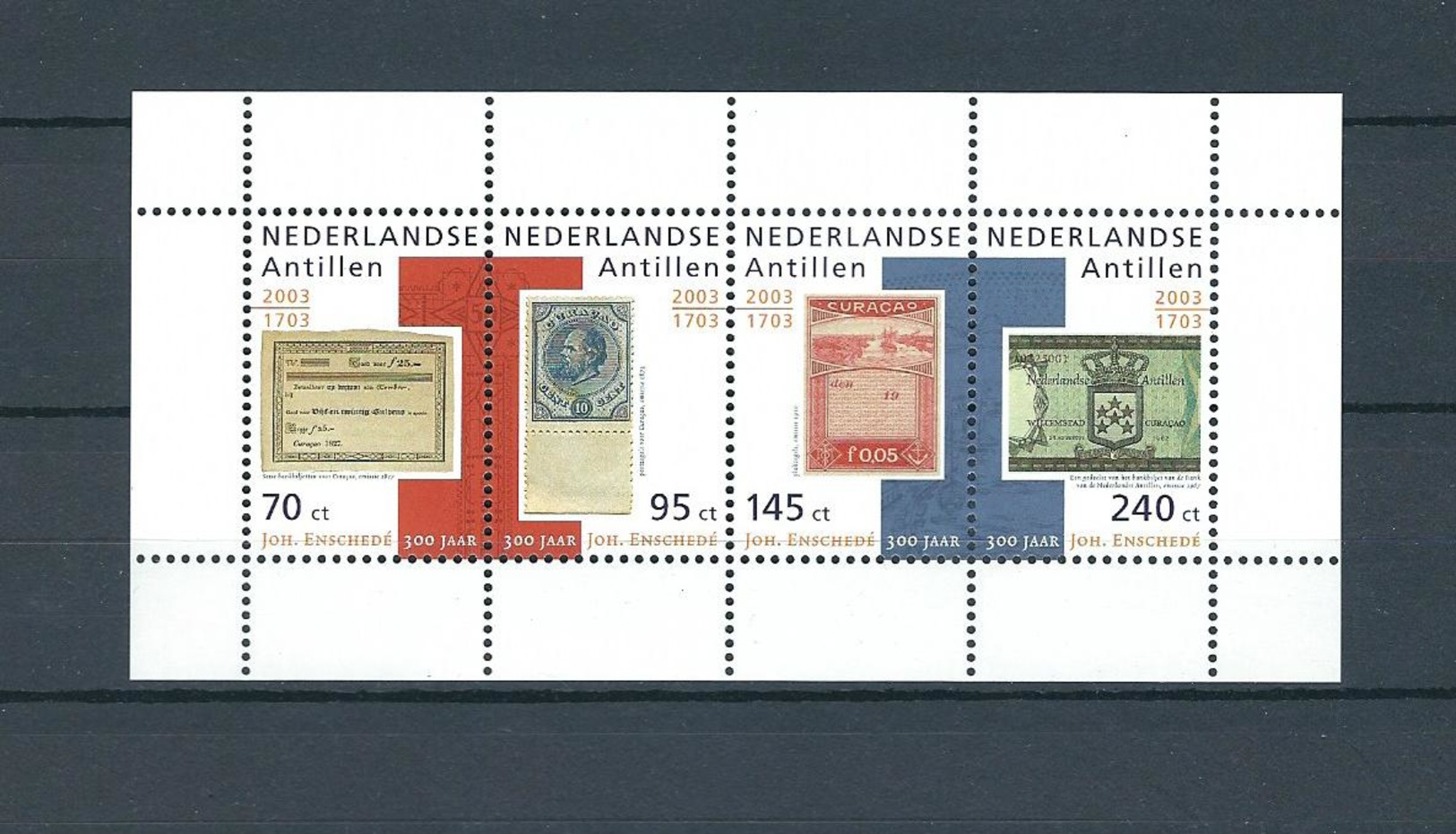 Netherlands Antilles, 2003, Joh Enschede Printers 4v M/s   MNH - Antillas Holandesas