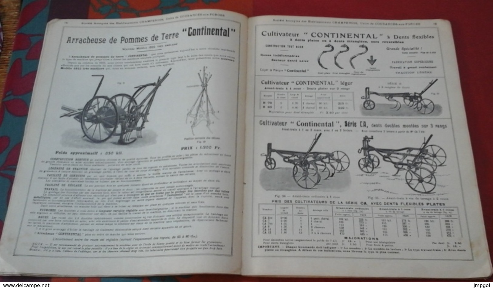 Catalogue 1922-1923 Etablissements CHAMPENOIS Cousances Aux Forges (Meuse) Instruments Et Machines Agricoles - Advertising