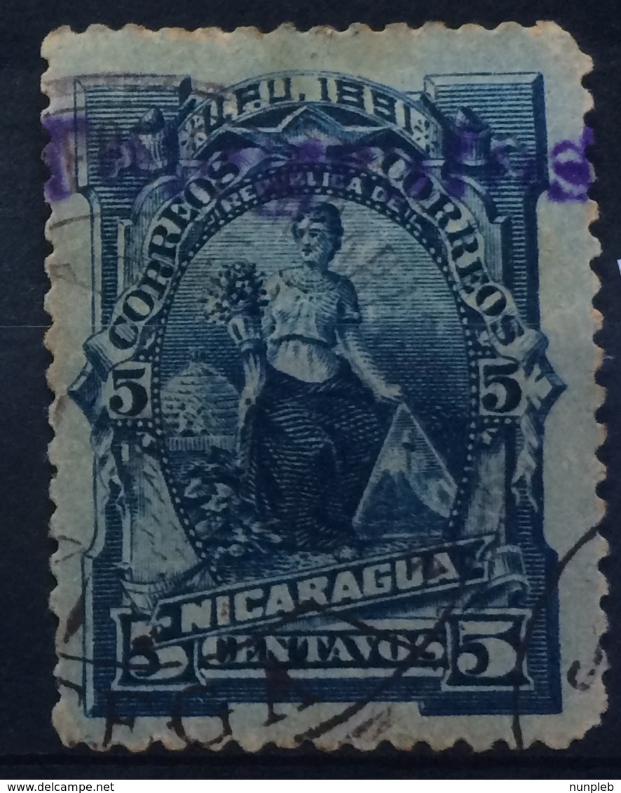 Nicaragua 1891 5 Centavos Blue - Nicaragua