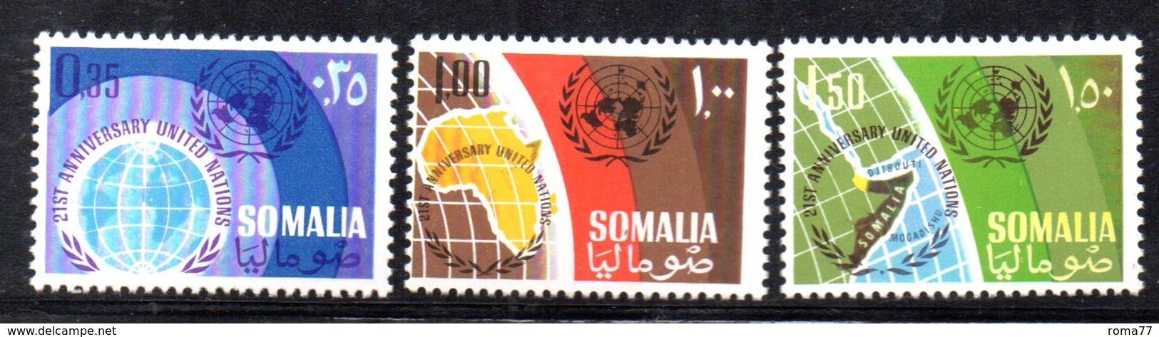 XP3667 - SOMALIA 1966 , Yvert N. 52/54  ***  MNH . Onu - Somalia (1960-...)