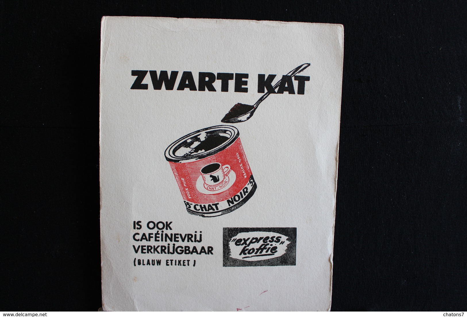 Wih / Buvard Café, Chat Noir - Koffie, Zwarte Kat.- 15x19 Cm .- - Café & Thé
