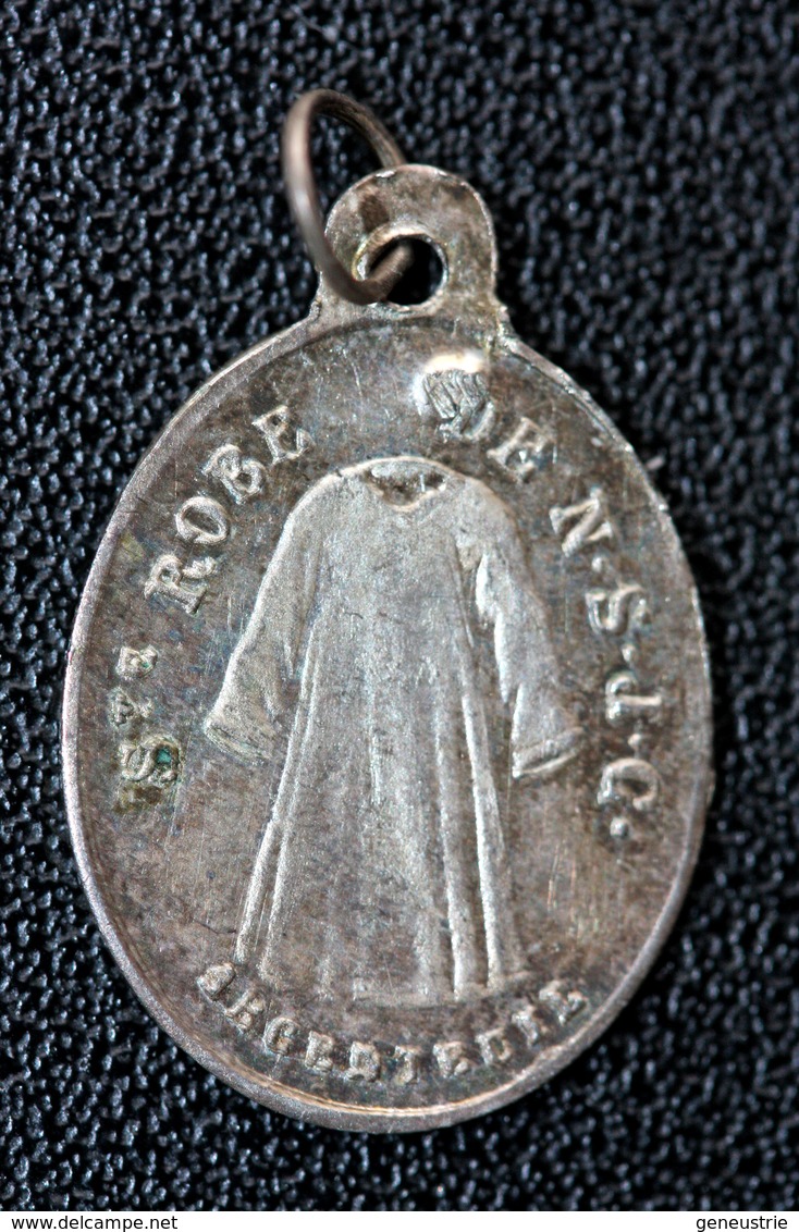 Pendentif Médaille Religieuse Fin XIXe Argent 800 "Notre-Dame D'Humilité / Sainte Tunique D'Argenteuil" Religious Medal - Religione & Esoterismo