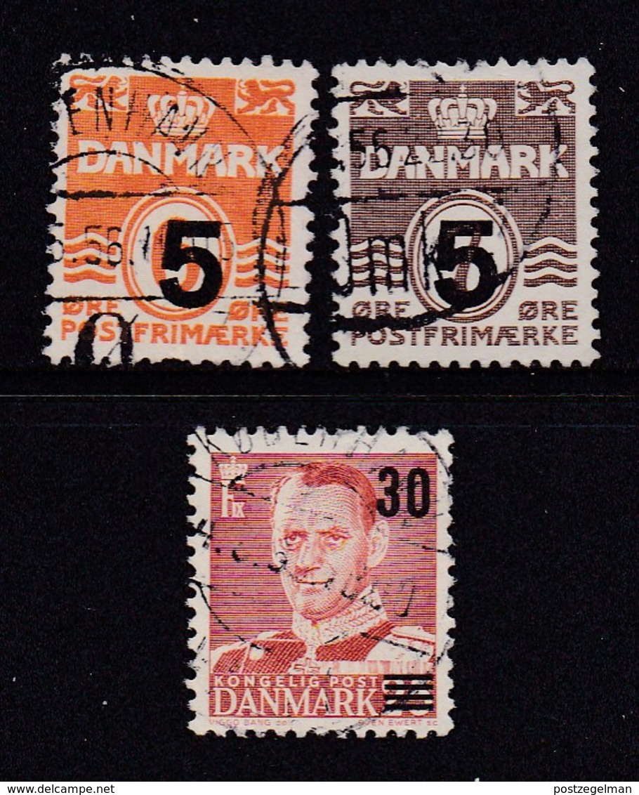 DENMARK, 1955, Used Stamp(s), Overprints,  Mi 358=361, #10069,  3 Values Only - Used Stamps