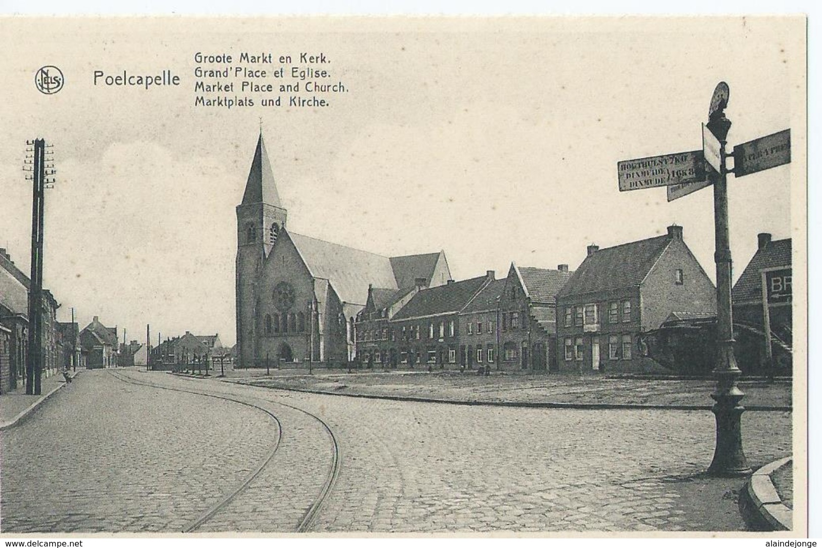 Poelkapelle - Poelcapelle - Groote Markt En Kerk - Grand Place Et Eglise - Edit H. Nuyttens - Langemark-Poelkapelle