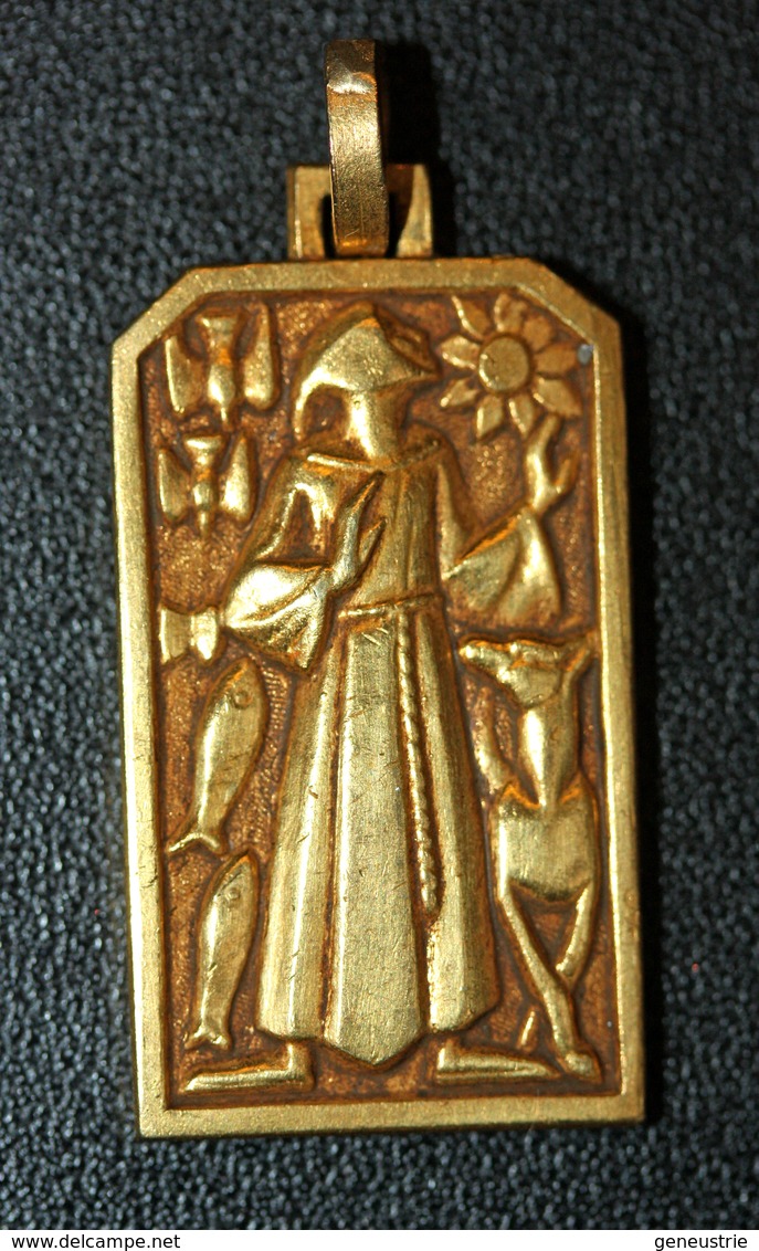 Médaille Religieuse Pendentif Milieu XXe "Saint François D'Assise" Grav. Fernand Py - Religious Médal - Religion & Esotérisme