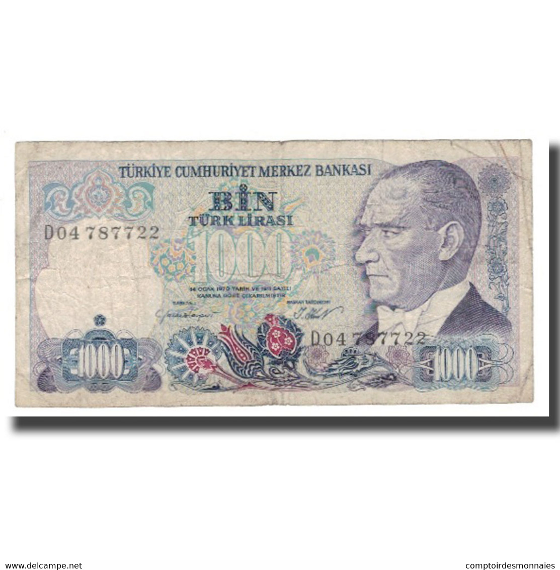 Billet, Turquie, 1000 Lira, 1970, 1970-01-14, KM:196, B+ - Turquie