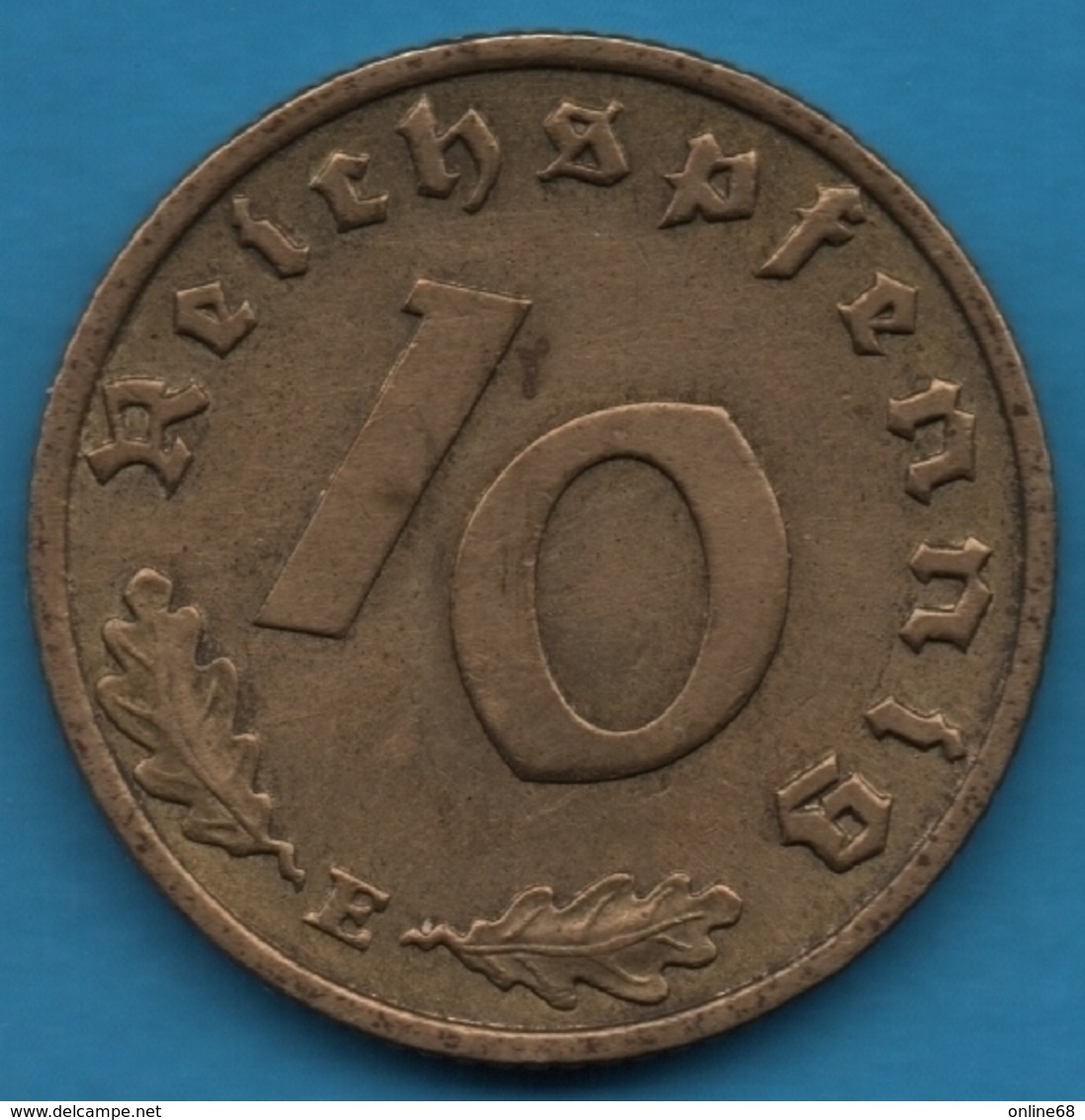 DEUTSCHES REICH 10 REICHSPFENNIG 1938 E KM# 92 (svastika) - 10 Reichspfennig