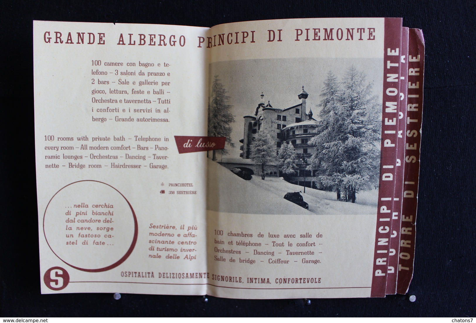 Wih / Italie Piemonte Torino (Turin) / Fraiteve Banchetta Sises - Grande Albergo Principi Di Piemonte / Circulé 1951 - Dépliants Touristiques