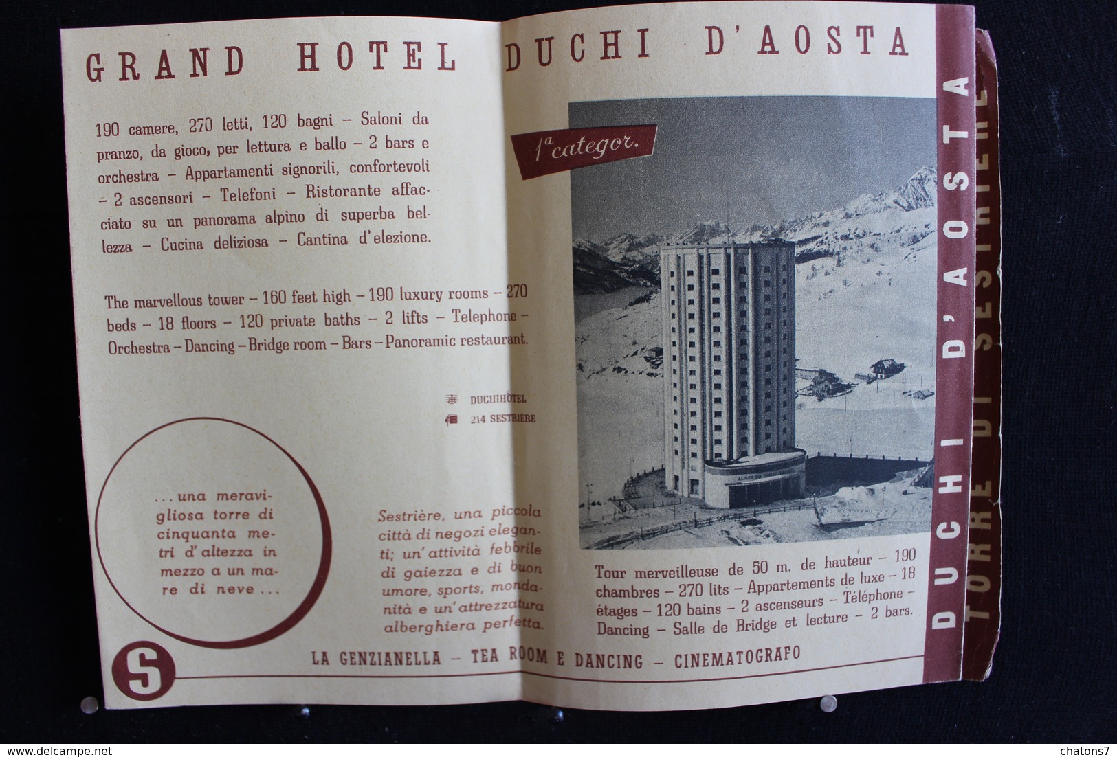 Wih / Italie Piemonte Torino (Turin) / Fraiteve Banchetta Sises - Grande Albergo Principi Di Piemonte / Circulé 1951 - Dépliants Touristiques