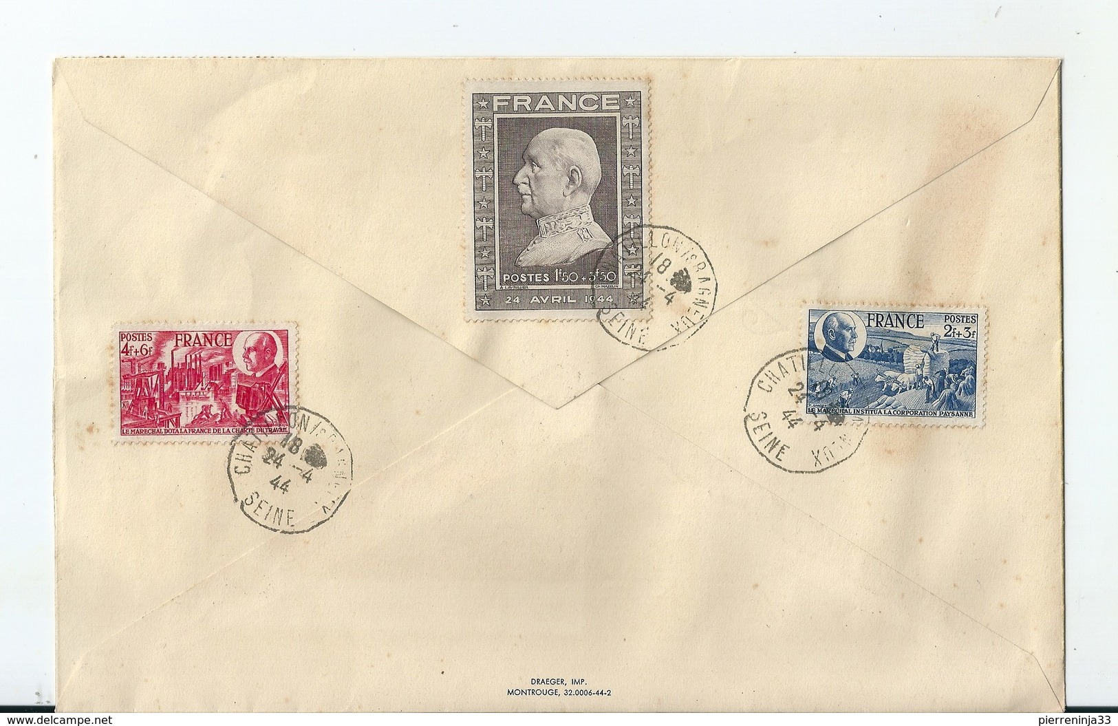 Lettre Illustrée Maréchal Pétain/Vichy De L'Exposition Philatélique De Chatillon Sous Bagneux, 1944 - Lettres & Documents