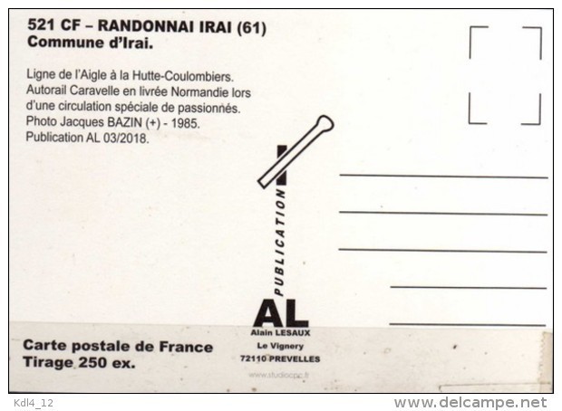 AL 521 - Autorail Caravelle En Gare - RANDONNAI IRAI - Orne  61 - SNCF - Other & Unclassified