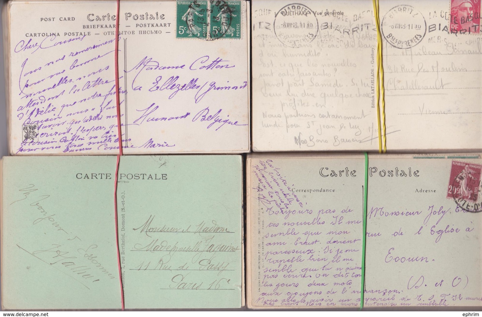 CPA FRANCE GROS LOT VARIE DE + 1200 CARTES POSTALES ANCIENNES REGIONALES PETIT FORMAT TYPE DROUILLE TIMBRE CACHET POSTAL