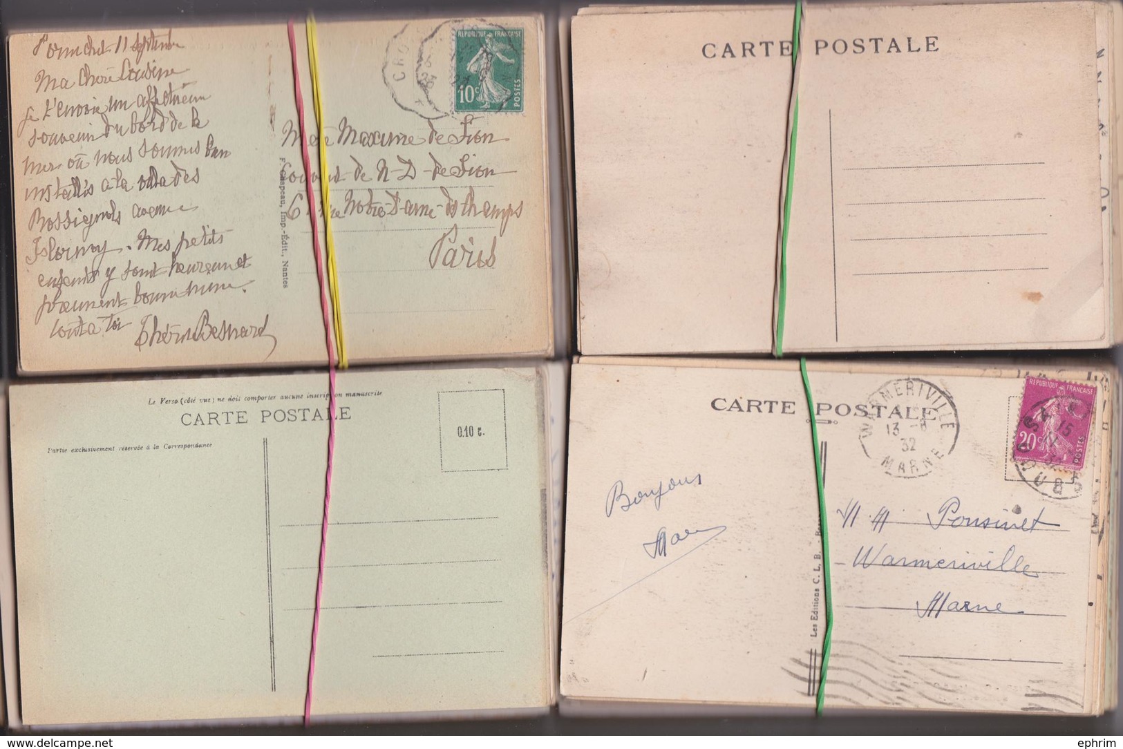 CPA FRANCE GROS LOT VARIE DE + 1200 CARTES POSTALES ANCIENNES REGIONALES PETIT FORMAT TYPE DROUILLE TIMBRE CACHET POSTAL