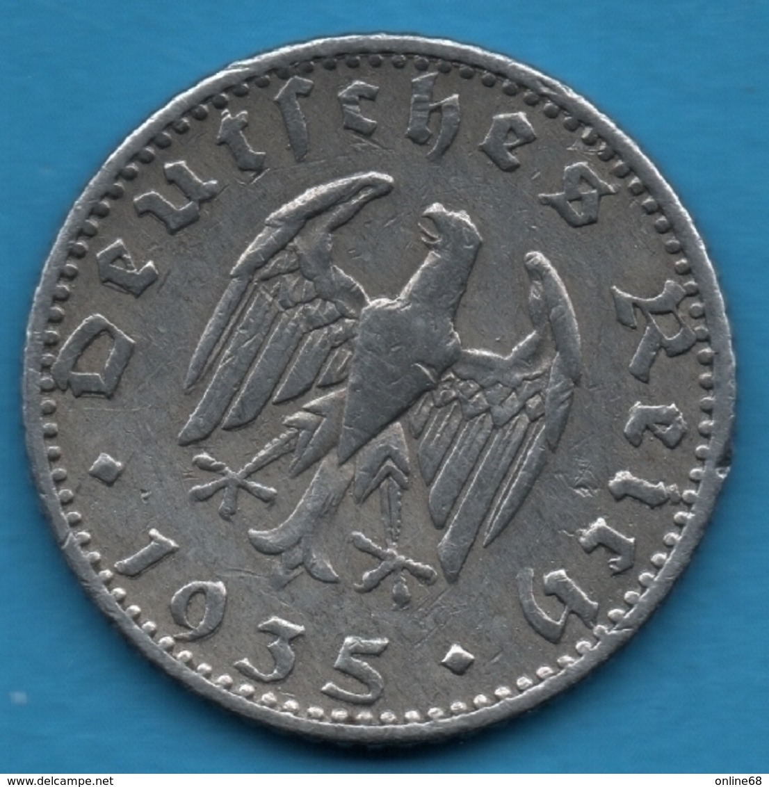 DEUTSCHES REICH 50 REICHSPFENNIG 1940A KM# 96 (svastika) - 50 Reichspfennig