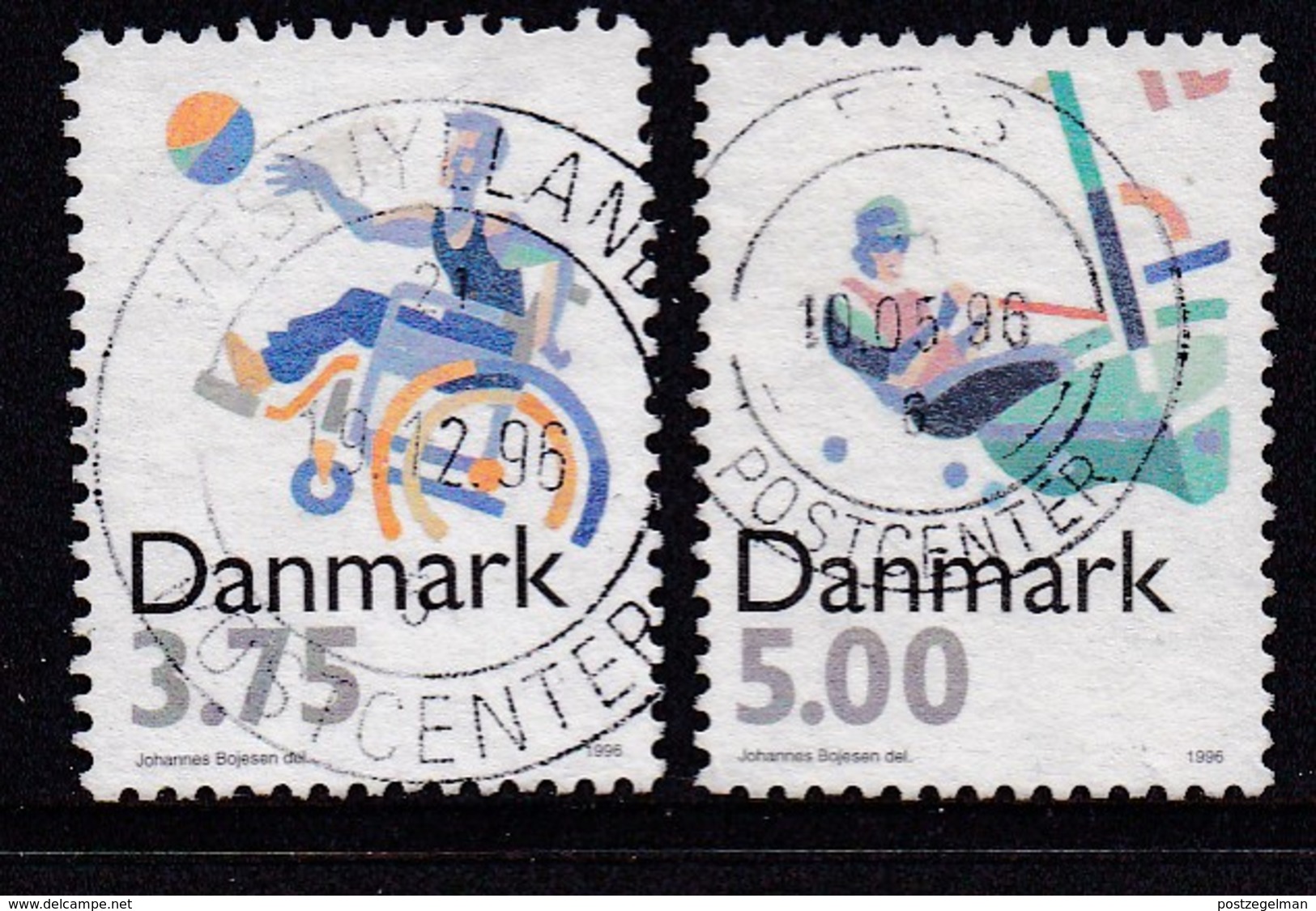 DENMARK, 1996, Used Stamp(s),Olympic Games, MI 1120=1123, #10222, 2 Values Only - Usado