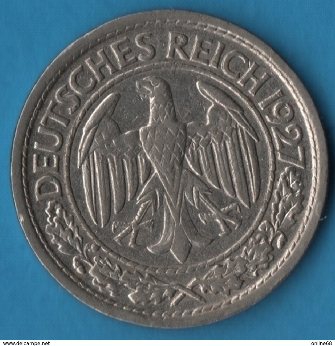 DEUTSCHES REICH 50 REICHSPFENNIG 1927 A KM# 49 - 50 Rentenpfennig & 50 Reichspfennig