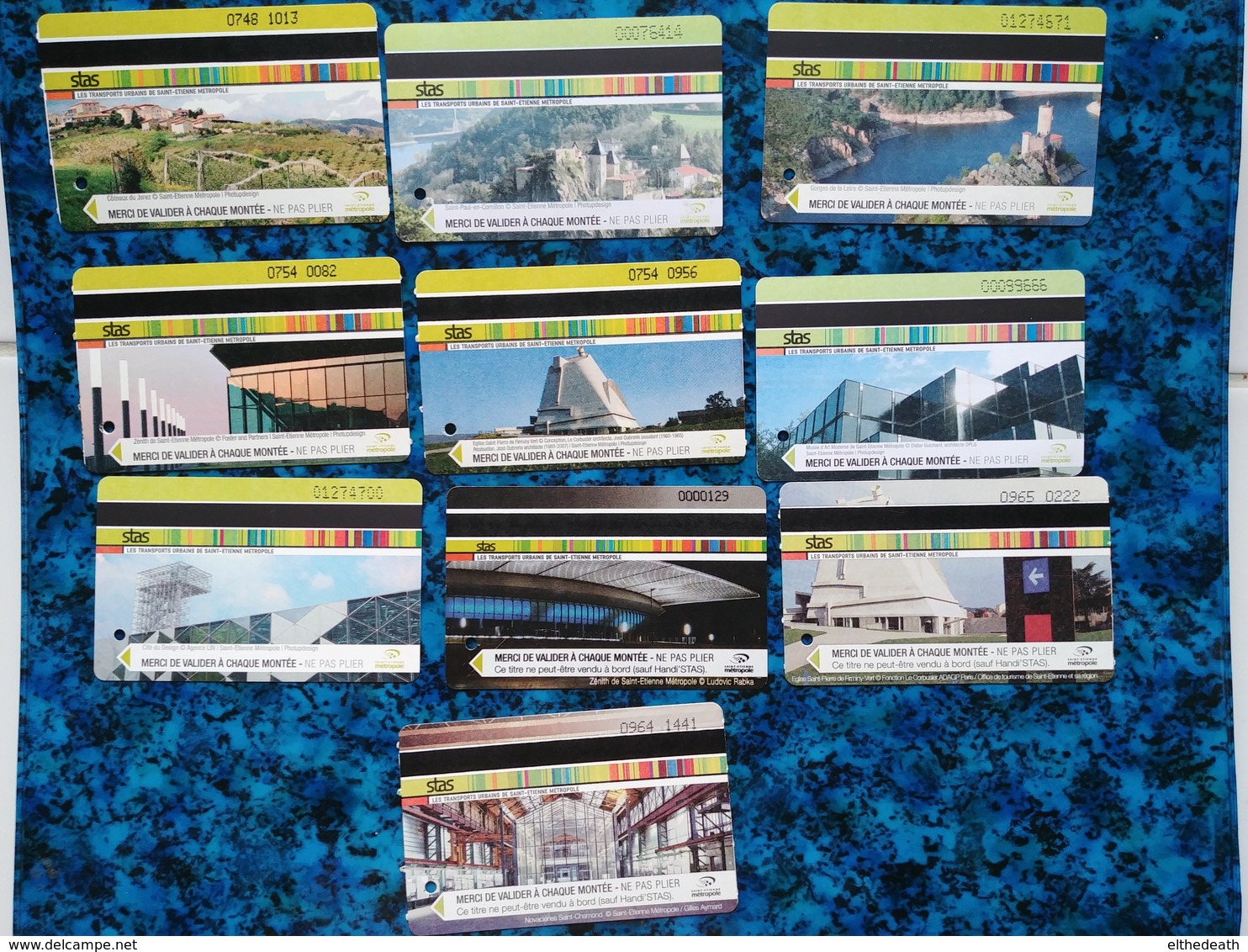 Lot 10 Tickets STAS Saint-Etienne  - Paysage Design Zenith - Bus Tramway - 42 Loire - Europe