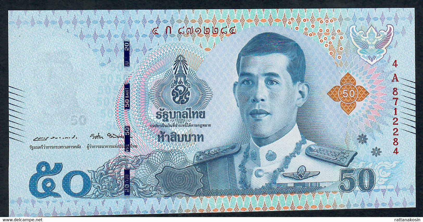 THAILAND P136a 50 BAHT 6.4.2018 Signature 87  #4A  UNC. - Tailandia