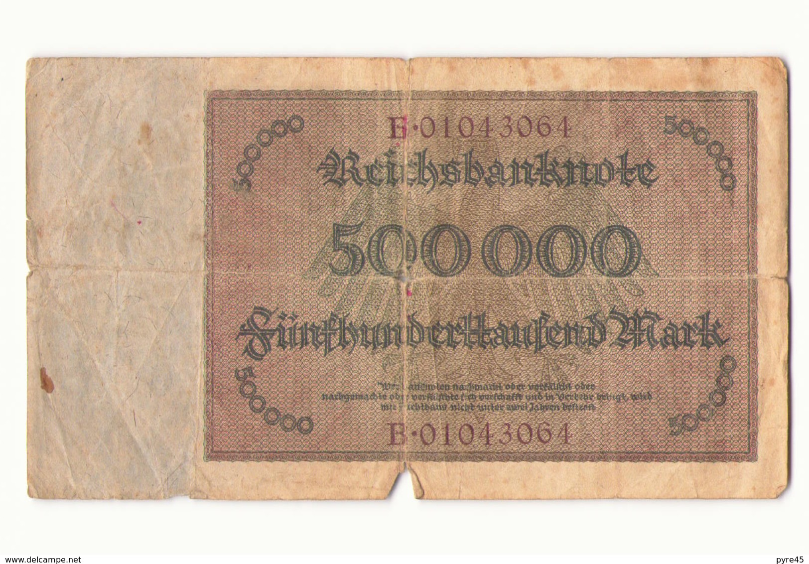 Allemagne Billet De 500000 Marks - Sammlungen