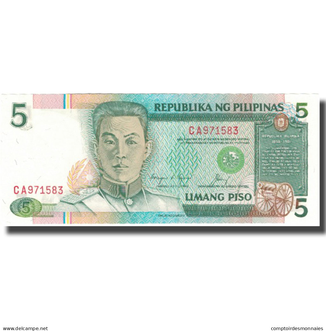 Billet, Philippines, 5 Piso, KM:168d, NEUF - Philippines