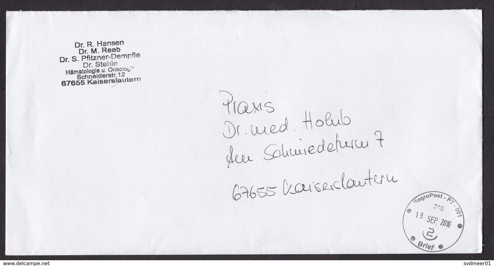 Germany: Cover, 2016, Cancel Local Private Postal Service RegioPost (traces Of Use) - Brieven En Documenten