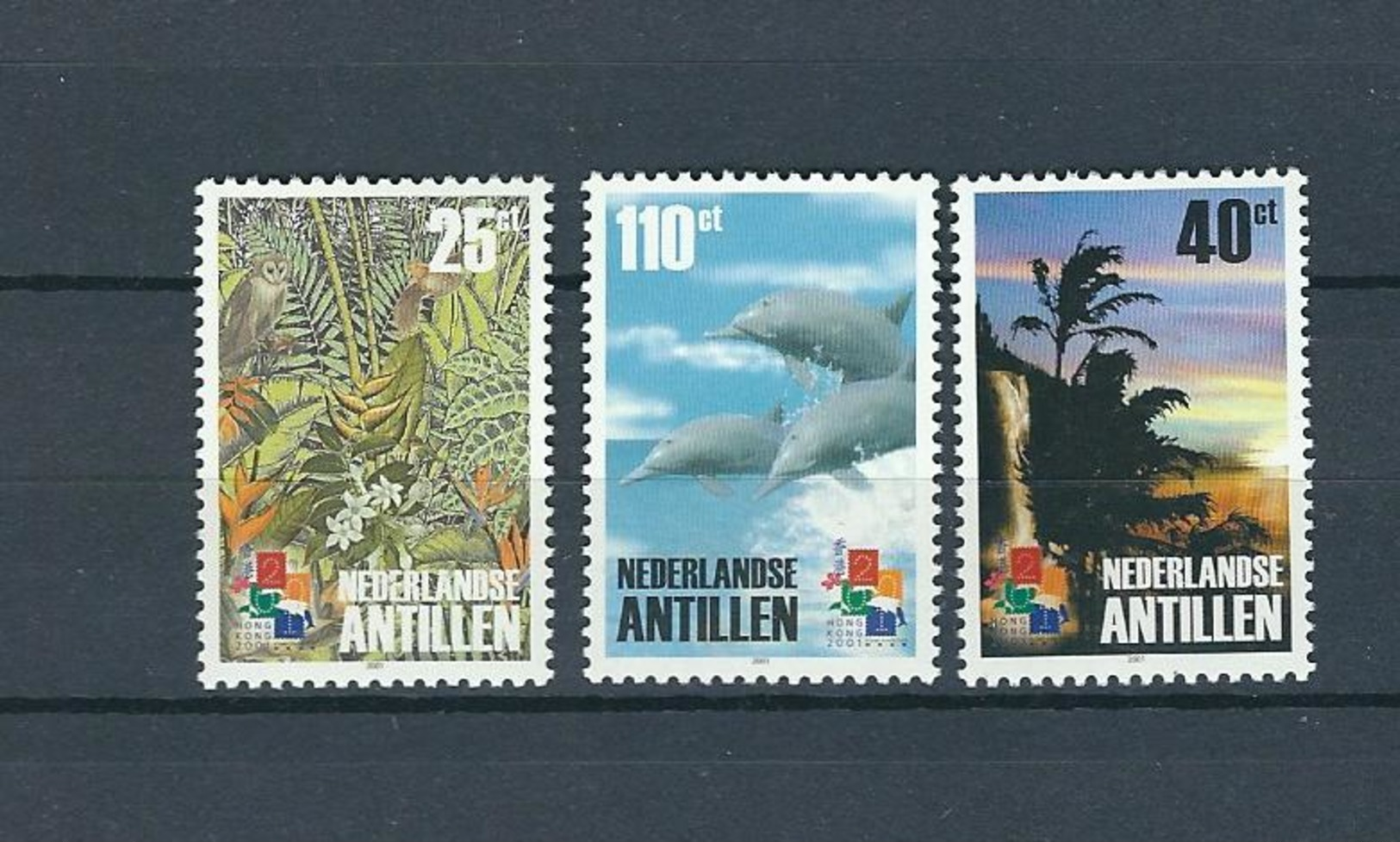 Netherlands Antilles, 2001, Hong Kong, Nature 3v  MNH - Antillas Holandesas