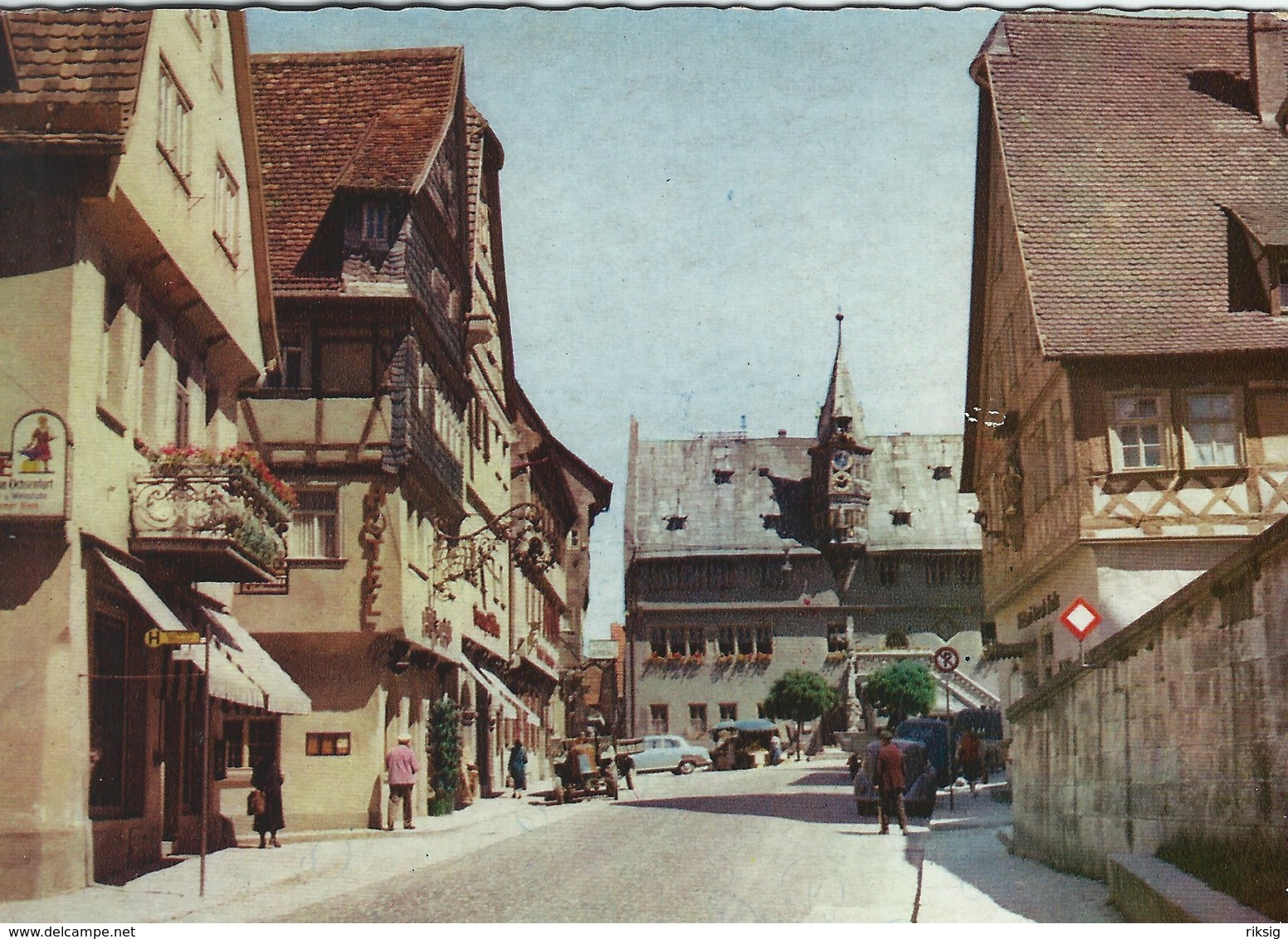 Ochsenfurt Am Main.  Hauptstraße Mit Rathaus. Germany  # 07966 - Ochsenfurt