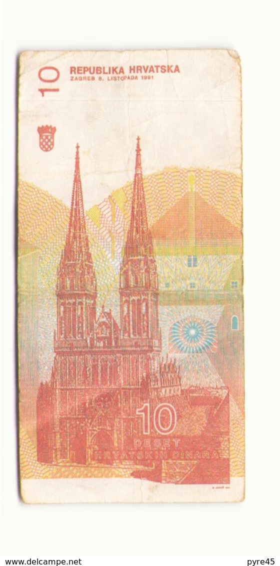 Croatie 1991 Billet De 10 Dinara - Croacia