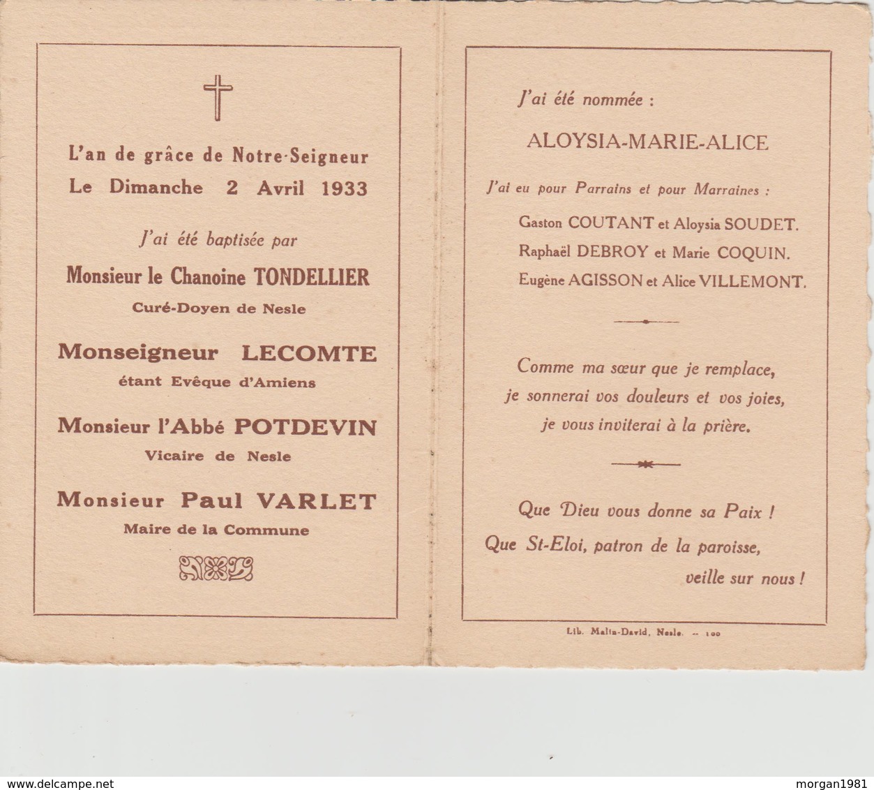 ROUY LE PETIT      L' EGLISE BAPTEME AVEC MAIRE DE LA COMMUNE - Autres & Non Classés