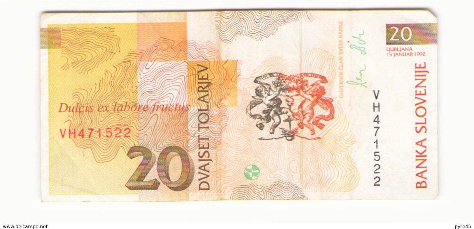 Slovénie 1992 Billet De 20 Tolarjev - Slovénie