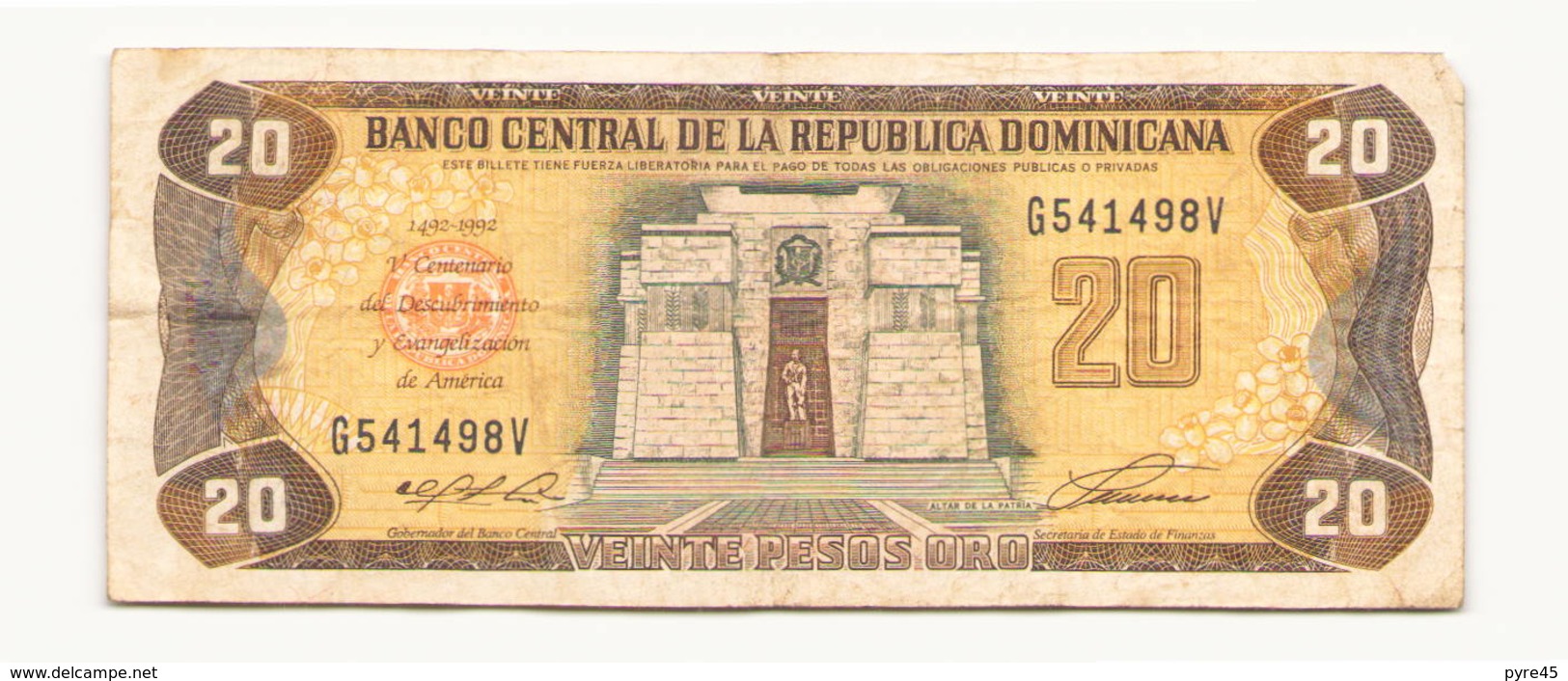 République Dominicaine Billet De 20 Pesos - República Dominicana