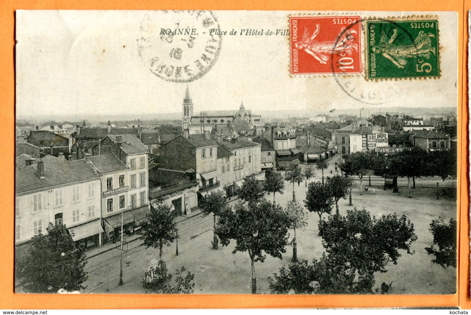 LOL068, Roanne, Place De L'Hôtel De Ville , Circulée 1918 - Roanne