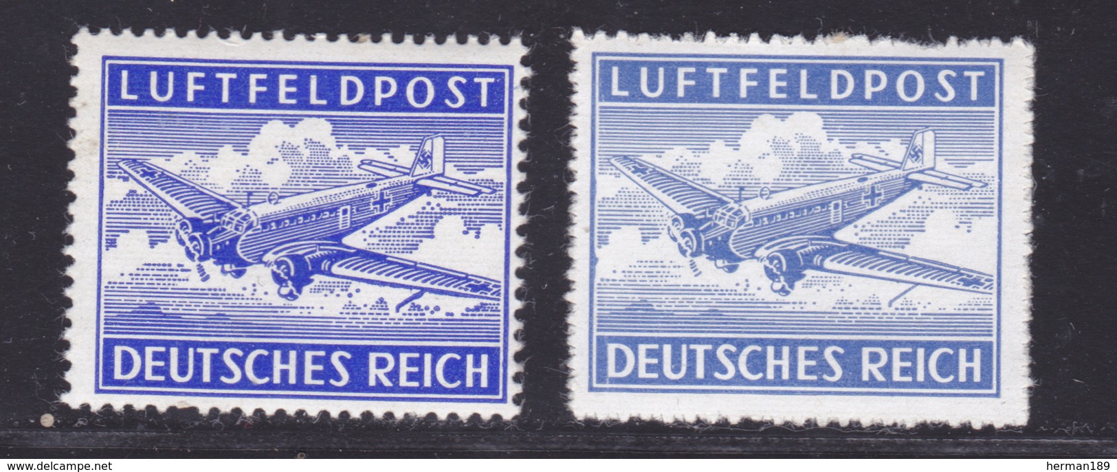 ALLEMAGNE FRANCHISE MILITAIRE N°    1 & 1a ** MNH Neufs Sans Charnière, TB (D8701) Poste Aérienne - 1942 - Luft- Und Zeppelinpost