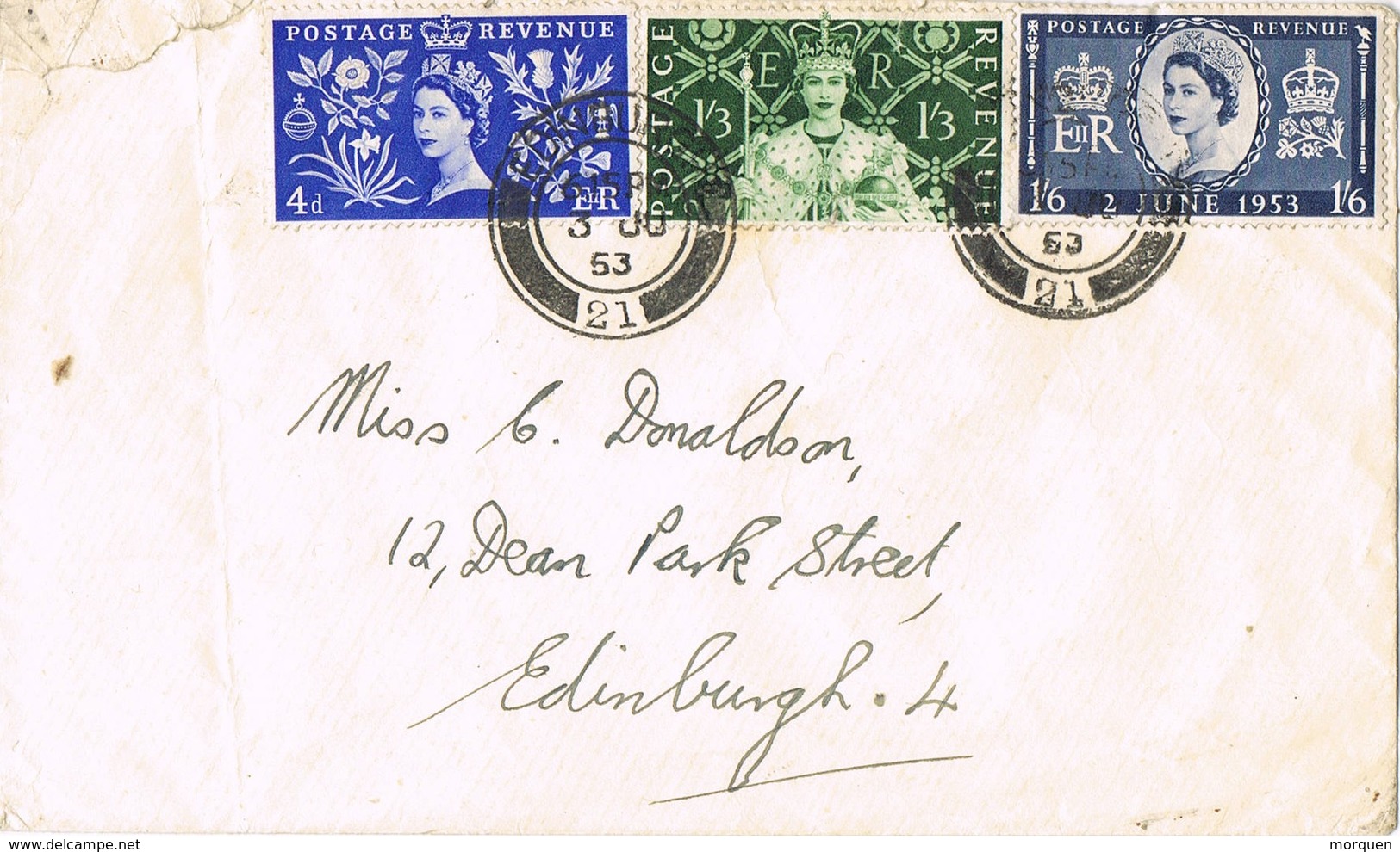 31512. Carta EDINBURGH (Scotland) 1953. Correo Interior Local Post - Cartas & Documentos