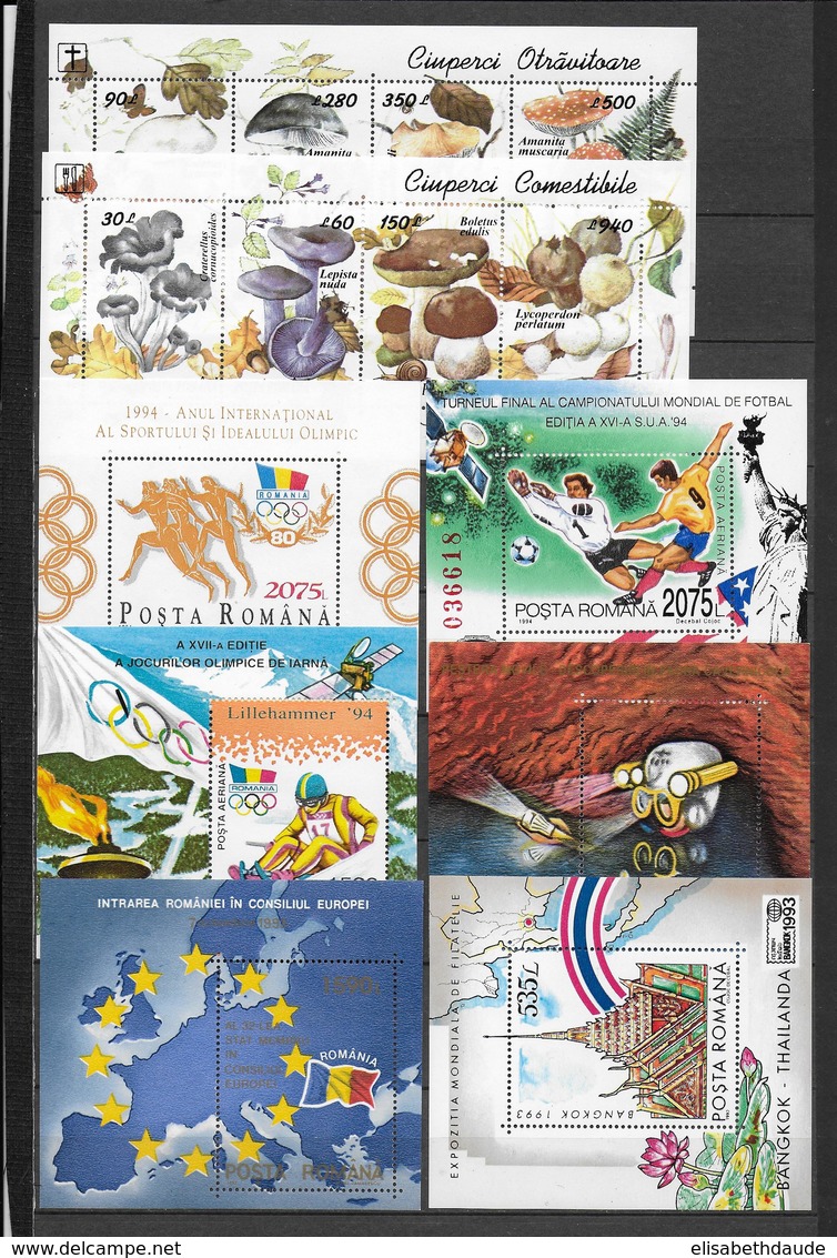 ROUMANIE - 14 BLOCS MICHEL N° 200 + 283/288 + 290/295 + 297 ** MNH - COTE = 50 EUR. - Blocs-feuillets