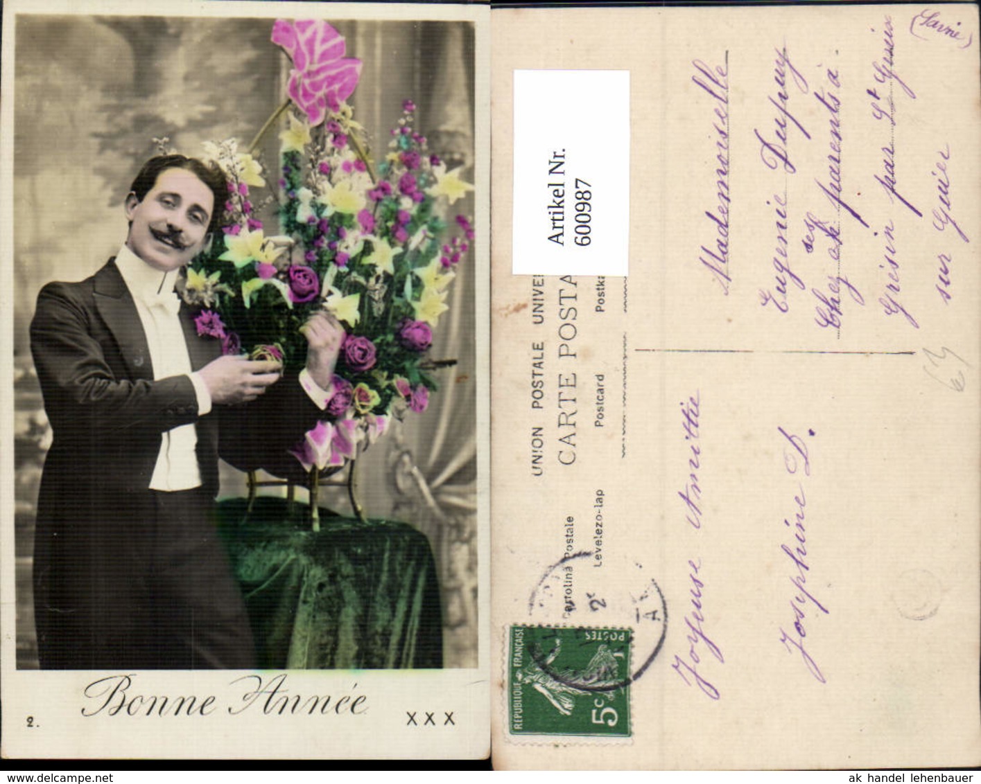 600987,Mann Anzug M. Blumen Bonne Annee - Hommes