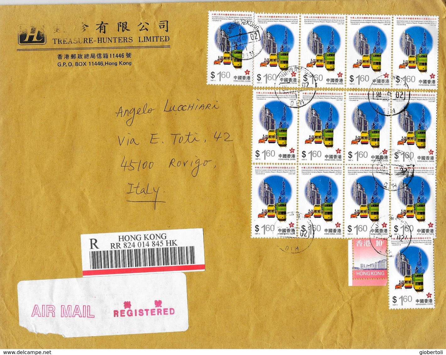 Hong Kong: Raccomandata, Registered, Recommandé - Storia Postale