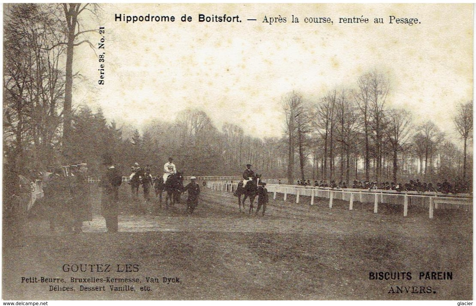 Hippodrome De BOITSFORT - Watermaal-Bosvoorde - Après La Course, Rentrée Au Pesage - Publicité Bisquits Parein Anvers - Watermael-Boitsfort - Watermaal-Bosvoorde