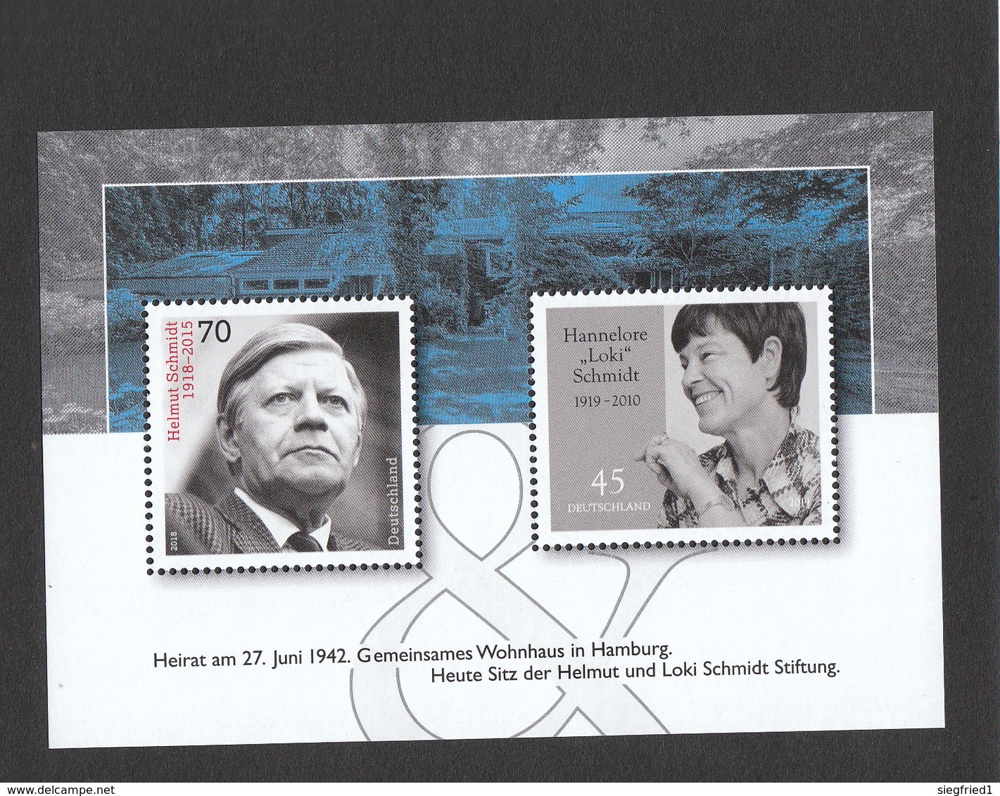 Deutschland BRD **  Block 83 Helmut Und Loki Schmidt Neuausgabe 1.3.2019 - Unused Stamps