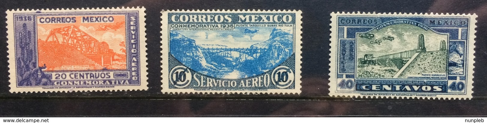 MEXICO 1938 Opening Of Mexico To US Road - Laredo - Mint Set MNH - Mexique