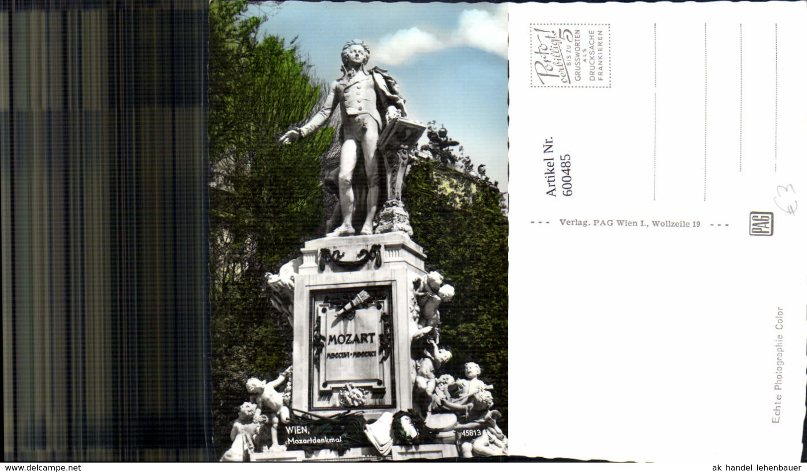 600485,Foto Ak Wien Vienna Mozartdenkmal Denkmal Statue - Denkmäler