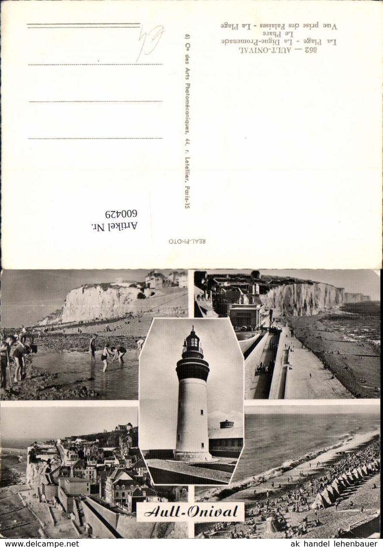 600429,Mehrbild Ak Leuchtturm Ault-Onival La Plage La Digue-Promenade Le Phare - Vuurtorens