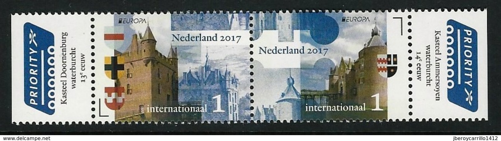 HOLANDA/ NEDERLAND/ NIEDERLANDE -  EUROPA-CEPT 2017 - "CASTILLOS- CASTLES - CHATEAUX".- SERIE De 2 V. N - 2017