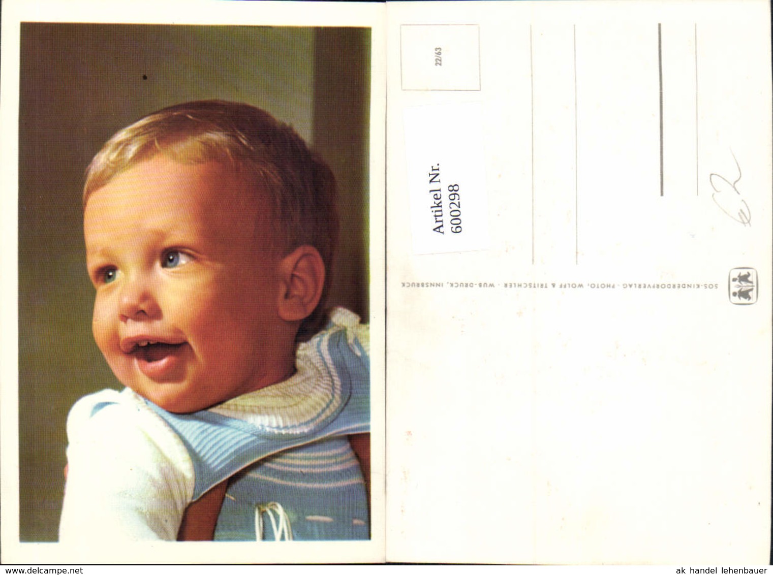 600298,Kind Bub Junge Portrait Pub SOS Kinderdorf 22/63 - Sonstige & Ohne Zuordnung