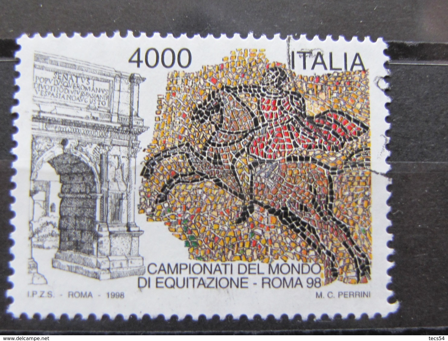 *ITALIA* USATO 1998 - ROMA CAMPIONATI MONDIALI EQUITAZIONE - SASSONE 2370 - LUSSO/FIOR DI STAMPA - 1991-00: Used