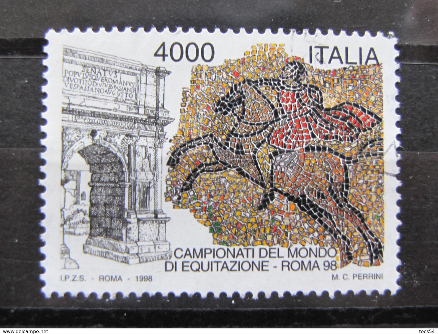 *ITALIA* USATO 1998 - ROMA CAMPIONATI MONDIALI EQUITAZIONE - SASSONE 2370 - LUSSO/FIOR DI STAMPA - 1991-00: Used