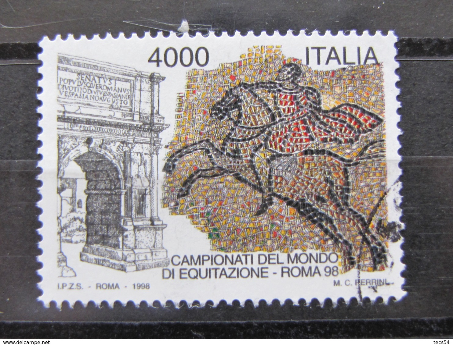 *ITALIA* USATO 1998 - ROMA CAMPIONATI MONDIALI EQUITAZIONE - SASSONE 2370 - LUSSO/FIOR DI STAMPA - 1991-00: Used