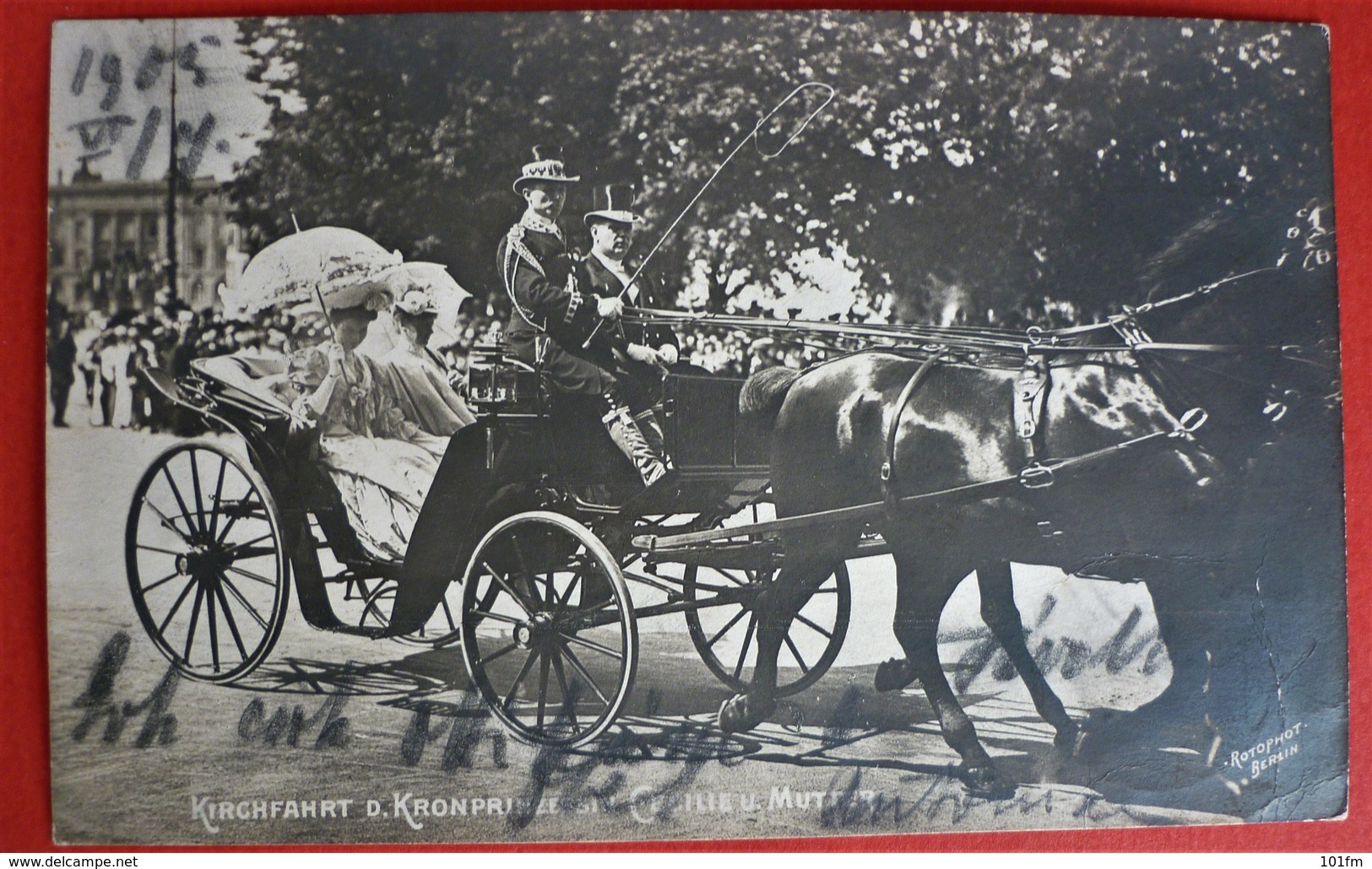 KIRCHFAHRT D.KRONPRINZESSIN CECILIE U. MUTTER 1908 - Familles Royales