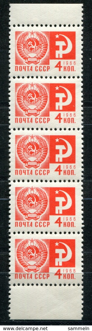 4521 - SOWJETUNION - Senkr. 5er-Streifen Der Mi.Nr. 3282 Mit Rand Oben Und Unten, Postfrisch - Mnh - Varietà E Curiosità