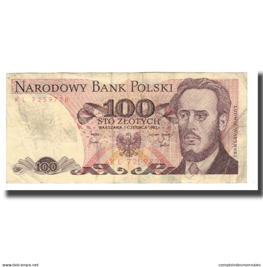 Billet, Pologne, 100 Zlotych, 1975-1988, 1982-06-01, KM:143d, TB - Pologne